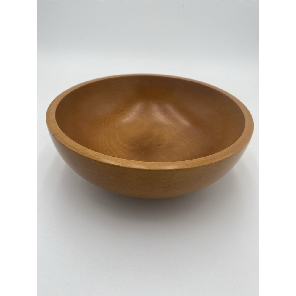 Vintage Wooden Bowl 10" Bpwl Round Serving Salad Catchall Centerpiece Drop Zone